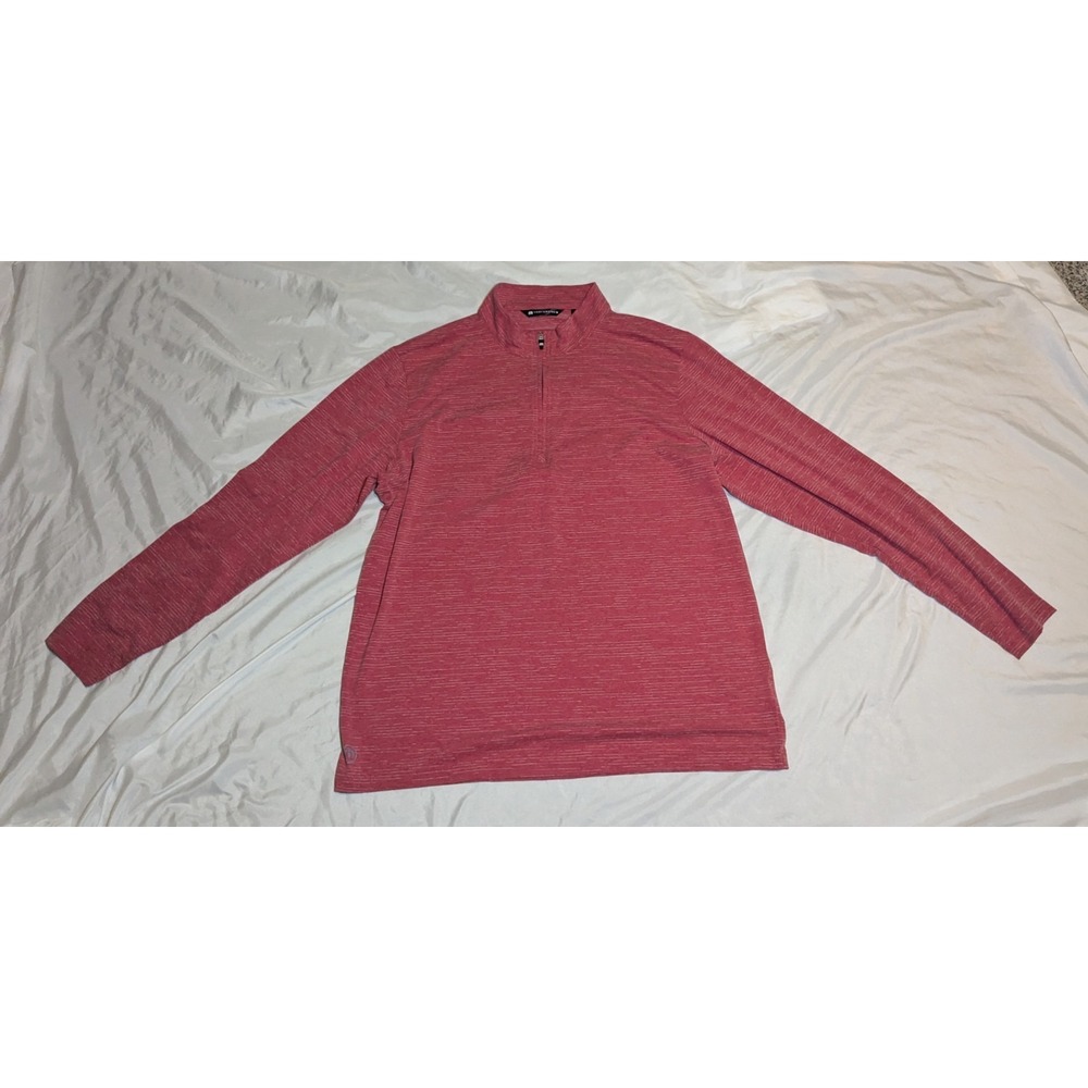 Travis Mathew Men's Red, White, Black, & Gray‎ 1/4 Zip Pullover Sweater Size XXL